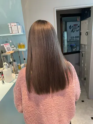 ミディアム ブリーチ✖️ 縮毛LANDのヘアスタイル