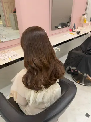 ロング カラー 透明感ベージュカラー ♡上野♡AIのヘアスタイル
