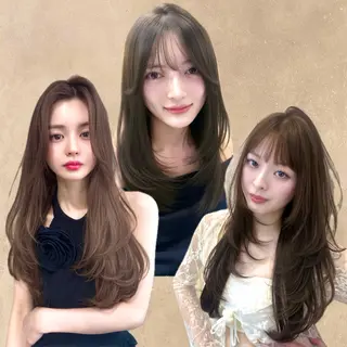 セミロング カラー 新宿/韓国レイヤー 髪質改善カラー/角所のヘアスタイル