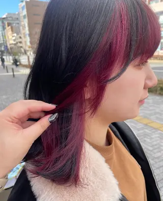 セミロング カラー 💞暖色カラー 💞risaのヘアスタイル