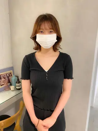 ミディアム パーマ レイヤーカットのプロ 大人ヘア宮森貴志のヘアスタイル