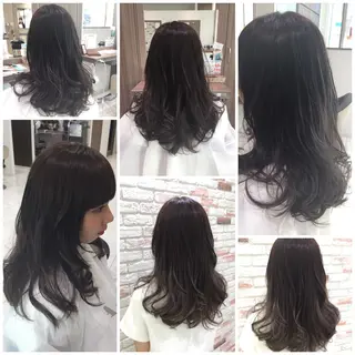 ロング カラー 松山 真也のヘアスタイル