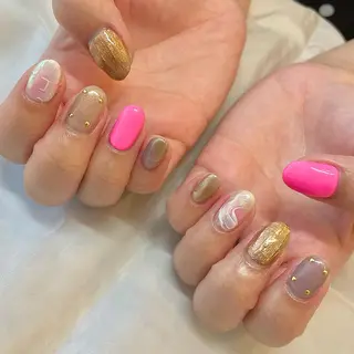 ミディアム カラー パーマ ヘアアレンジ メンズ キッズ ネイル マツエク・マツパ アイブロウ nail&eye Aoのマツエク・マツパデザイン