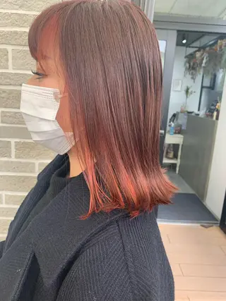 ミディアム カラー ヘアアレンジ kei/透明感カラー /ベージュ/髪質改善のヘアスタイル