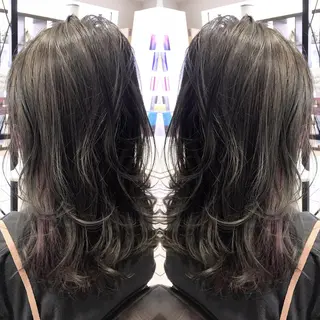 セミロング カラー シールエクステ⭐️ オオミタクヤのヘアスタイル
