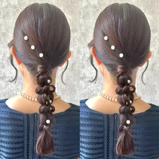 ロング ヘアアレンジ ヘアメ🎀エクステ 🪽横浜/しほ🧸のヘアスタイル