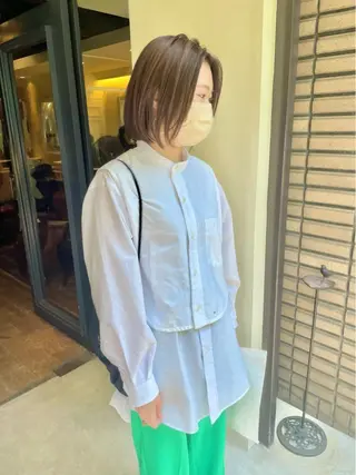 ミディアム ショート ボブ 梅田 木戸健人のヘアスタイル