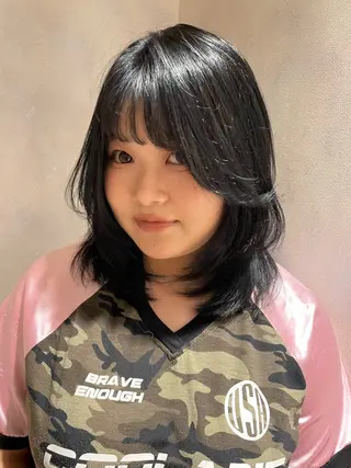 セミロング 横浜/艶髪/アレンジ FACE。ゆのんのヘアスタイル