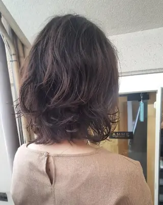 ミディアム カラー パーマ 🔳髪質改善🔳 岡本陽のヘアスタイル