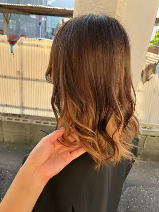 セミロング カラー ヘアアレンジ like みやびのヘアスタイル