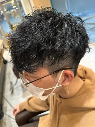 ショート パーマ メンズ 💈メンズ特化 美容師サキ💈のヘアスタイル