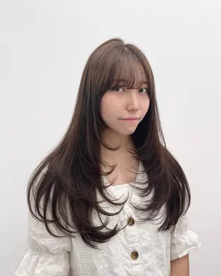 ロング 🤍韓国暗髪 レイヤー🤍きょうのヘアスタイル