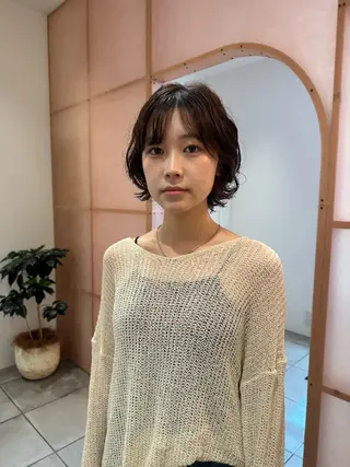 ショート カラー パーマ 前原  千尋のヘアスタイル