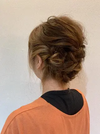 セミロング ヘアアレンジ 船津 佳奈美のヘアスタイル