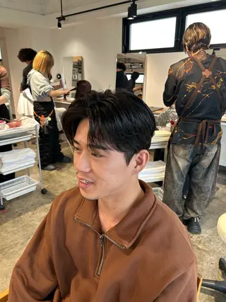 ショート パーマ メンズ become men's hair 名駅店所属・名駅/フェザーパーマ 韓国ヘア/森岡のヘアスタイル