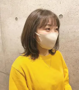 ミディアム カラー 後藤紗英/髪質改善 /オリーブベージュのヘアスタイル