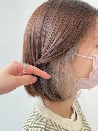 ミディアム カラー ヘアアレンジ 🦄インナーカラー 🦄貫井彩花のヘアスタイル