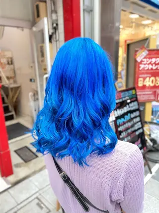 セミロング ゆぴ☾‪/推しカラー /ハイトーンのヘアスタイル