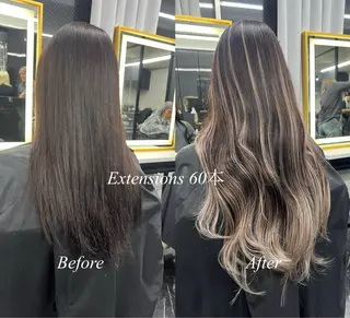 ロング カラー シールエクステ特化 ハイトーン、NANAのヘアスタイル