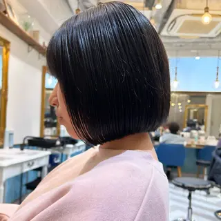 ミディアム 髪質改善【縮毛矯正】 美髪ボブを量産する人のヘアスタイル