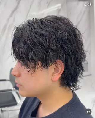ミディアム ⭐️メンズ特化⭐️ パーマ　カラーのヘアスタイル