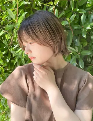 ショート カラー 髪質改善カラー🤍 エクステ✨君島由実子のヘアスタイル