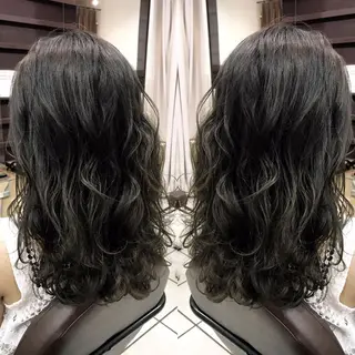 セミロング カラー シールエクステ⭐️ オオミタクヤのヘアスタイル