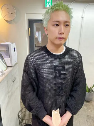 ショート カラー ヘアアレンジ メンズ 丸山渉/パーマ エフェクトブリーチのヘアスタイル