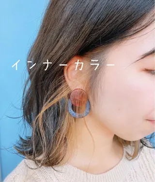 ミディアム カラー ヘアアレンジ パーマ×ウルフカット koya☆のヘアスタイル