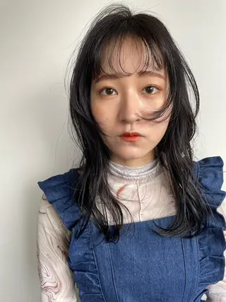 セミロング カラー silo所属・silo MOKA 顔周りカット🦦のヘアスタイル