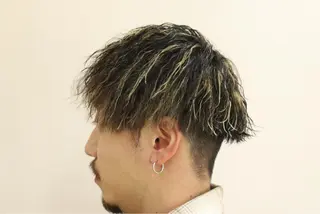 ショート パーマ メンズ デザインカラー/ 推しの配色　肥後のヘアスタイル