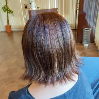 ミディアム 飯田・髪質改善縮毛矯 正・カラー・パーマのヘアスタイル