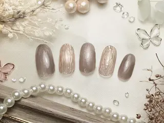 ミディアム ネイルPetit Ribbonのネイルデザイン