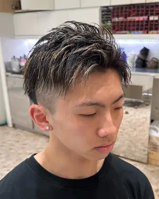 ショート カラー ヘアアレンジ メンズ 梅田/メンズパーマ /短髪/田中崇奨のヘアスタイル