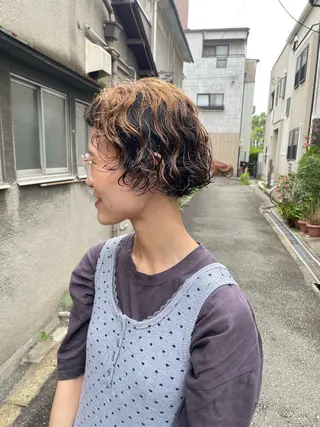 ミディアム カラー パーマ ヘアアレンジ メンズ tatsumi/ボブ ウルフ/レイヤーのヘアスタイル