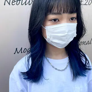 セミロング カラー スナコザワ レナのヘアスタイル
