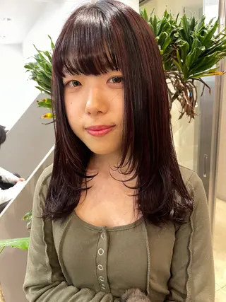 カラー momo/ハイトーン /デザイン/アレンジのヘアスタイル