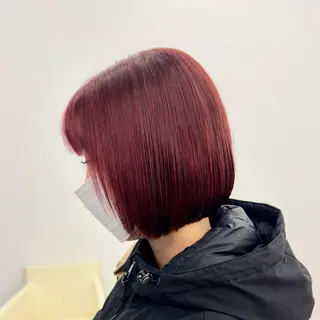 ショート カラー パーマ ヘアアレンジ メンズ キッズ Shanti所属・ボブ　縮毛矯正 RYOGAのヘアスタイル