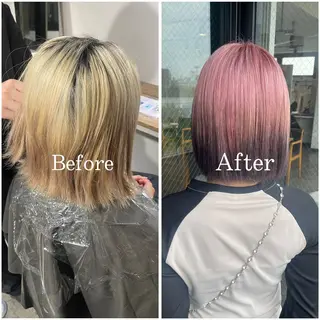 ショート カラー ムラ修正/ ハイトーン💖Riaのヘアスタイル