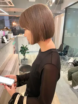 ショート カラー ボブ/パーマ 古家 佑真のヘアスタイル