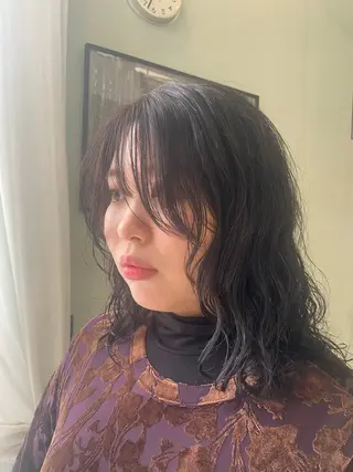 セミロング カラー パーマ atelier doux dimanche（アトリエ・ドゥー・ディマンシュ）所属・Fukamiレイヤー 透明感カラーのヘアスタイル