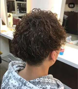 ショート パーマ メンズ 市川 博紀 副店長のヘアスタイル