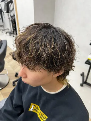 ミディアム パーマ メンズ 🪐メンズ特化 ヤマクラ タイキのヘアスタイル