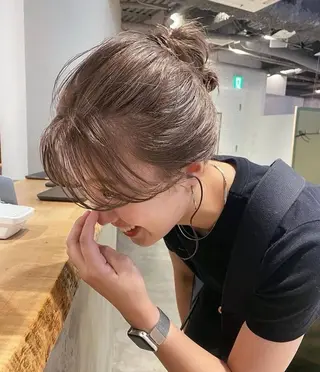 セミロング カラー カラー特化/ブリーチ 梅田中崎町/あかりのヘアスタイル