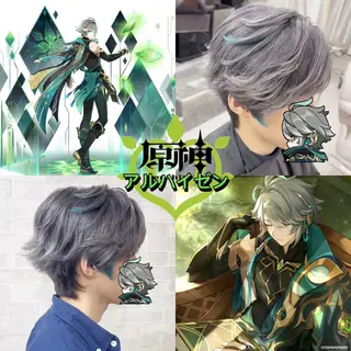 カラー メンズ 推しカラー💫 ブリーチ💫若菜覚のヘアスタイル