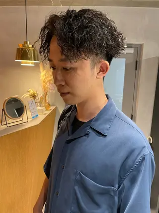 ミディアム カラー パーマ ヘアアレンジ メンズ メンズ特化 しゅうへいのヘアスタイル