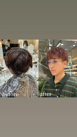 ショート カラー メンズ 🥇メンズパーマ /縮毛矯正/木村神心のヘアスタイル