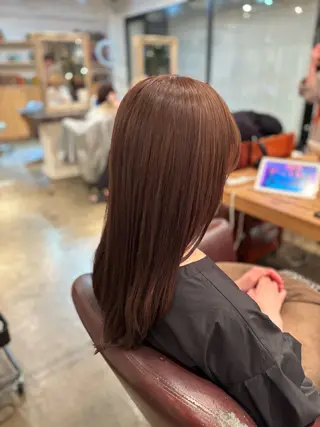 セミロング カラー 髪質改善カラー ベージュ🤎YUMEのヘアスタイル