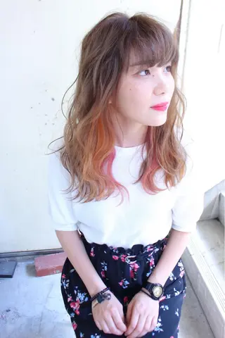 セミロング カラー ヘアアレンジ ace share salon所属・桑原 祥のヘアスタイル