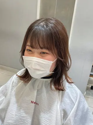 セミロング 似合わせ艶髪カラー ❤️ハダユミのヘアスタイル